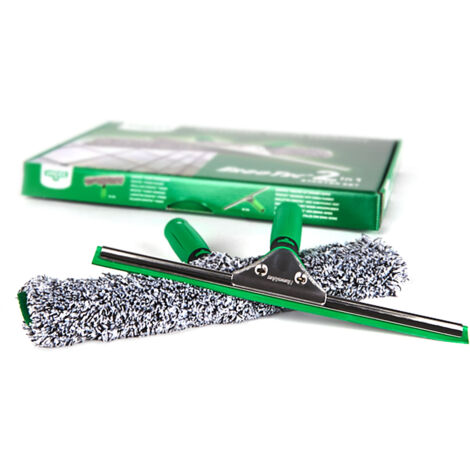 UNGER ErgoTec 2in1 set professionale per pulizia finestre (con tergivetro e lavatrice in 35 cm) AK011A