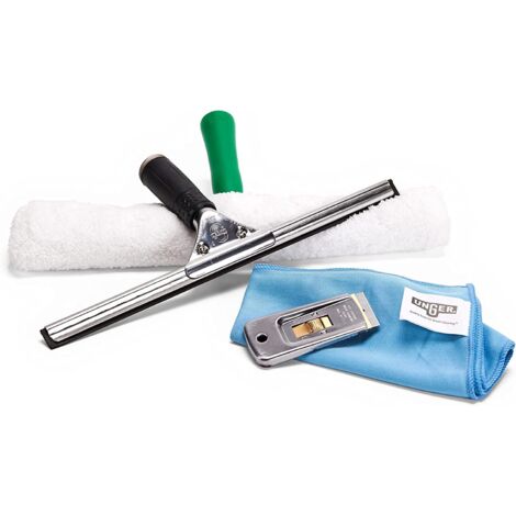 Unger Kit Pro Advanced 4-in-1 (AKG14) Pulizia Vetri Interni con Lavavetro, Tergivetro e Accessori