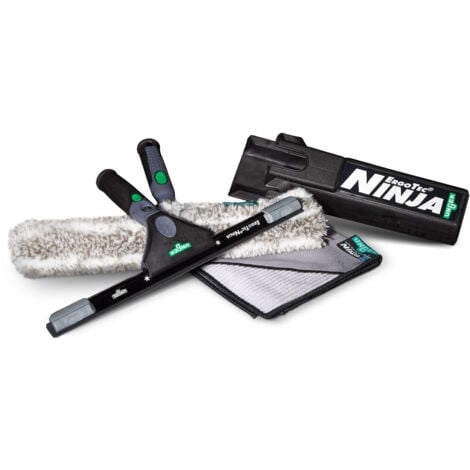 Unger Ninja Premium Glass Cleaner Set (Productos de alto rendimiento para limpieza profesional de cristales, 4 piezas) AKN12