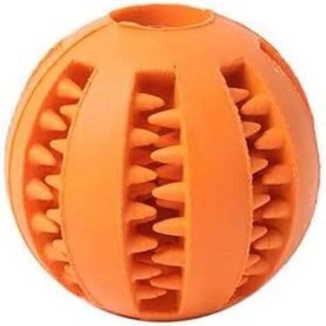 Ungiftiger, langlebiger Kauball zur Zahnreinigung, geeignet für alle Hunderassen (orange)