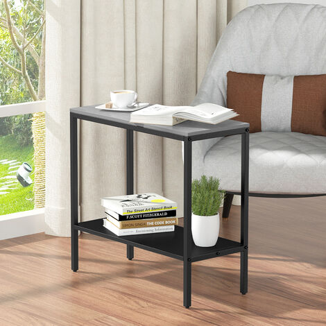 UNHO 2 Tiers Hallway Console Table Entryway Side End Table Coffee Table Storage Shelf