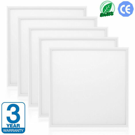 UNHO 5 x Dalle LED 60x60cm Panneau Luminaire Slim Plafonnier Carré pour Maison Bureau ou But Commercial 36W 6000-6500 k Blanc Froid