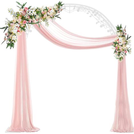 Unho – Arche de jardin en métal 2,5 x 2,1m – Structure robuste pour événements en extérieur – Décoration personnalisable avec fleurs et tissus