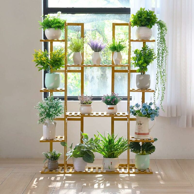 

Estantería para Plantas de Bambú UNHO, Soporte Macetas Plantas con 9 Estantes Escalera de Flores para Exterior Interior Jardín Sala de Estar 89 x