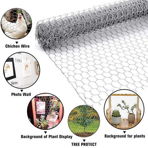 Unho – Grillage rigide 1m x 25m – Fer avec revêtement en zinc – Pour enclos d'animaux et support plantes grimpantes – Installation facile