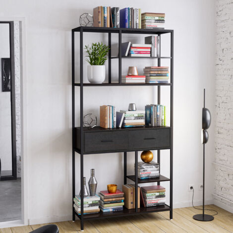 UNHO Librería de Pie con Cajón Industrial Estantería Alta para Oficina Casa
