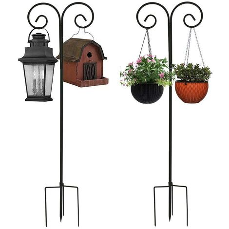 Unho – Mangeoire à oiseaux sur pied 241 cm – Métal avec crochets pour lanternes – Résistante au vent – Pour mésanges et autres oiseaux