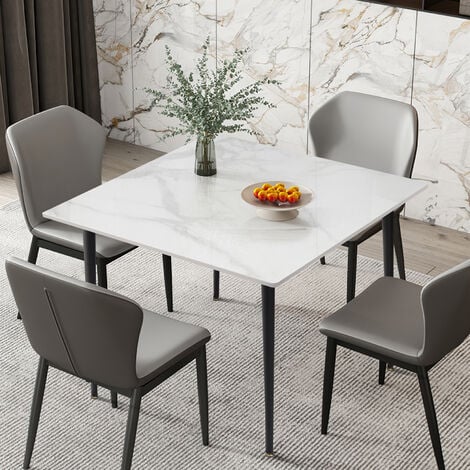 Mesa de comedor blanco/plateado 120 x 70 cm GREYTON 