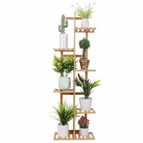 Unho – Porte plante en bambou – Étagère à fleurs 121,9x40x20,2 cm – Résistante à l'humidité – Pour intérieur et extérieur – Capacité 70 kg