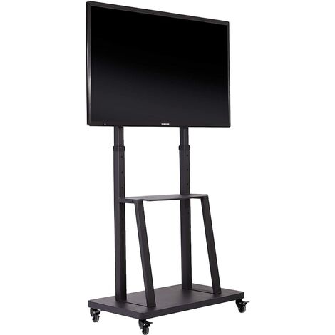 Unho – Support TV sur pied avec roulettes – Hauteur réglable 140-162,5 cm – Charge 65 kg – Compatible écrans 32-80 pouces – VESA 600x400 mm