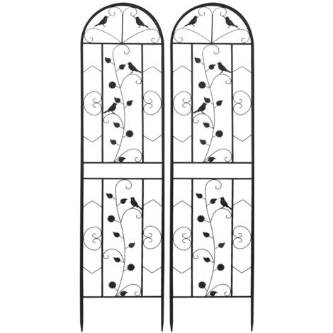Unho – Treillis de jardin 2 pcs en métal 50x210 cm – Support pour plantes grimpantes – Design moderne – Installation facile