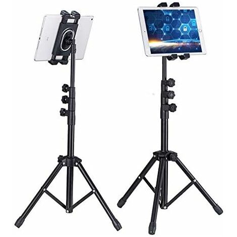 Unho – Trépied tablette smartphone 137cm – Support télescopique rotatif 360° – Hauteur réglable 57-137cm – Compatible iPad Pro et autres tablettes