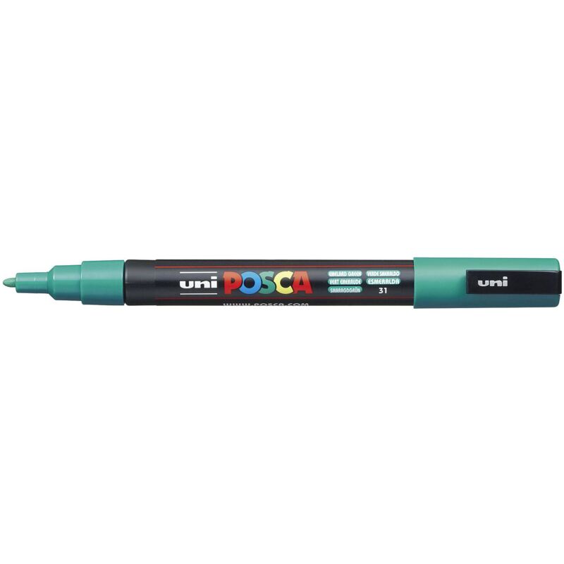 Posca Marqueur Vert &eacute;meraude PC3M : Pointe conique fine - Lot de 4