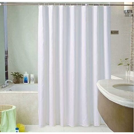 Uni-Duschvorhang - Weiß 180 x 220 cm - Extra lang