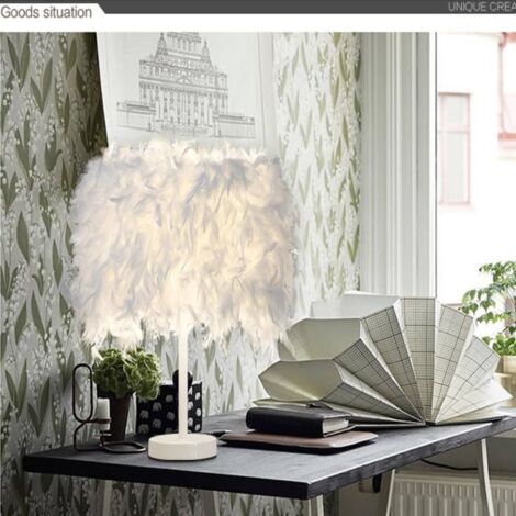 UNI Lot de 2 Lampe à Poser en Plumes E27 Lampe de Table Eclairage Décor pour Chevet Chambre Entrée(3545)