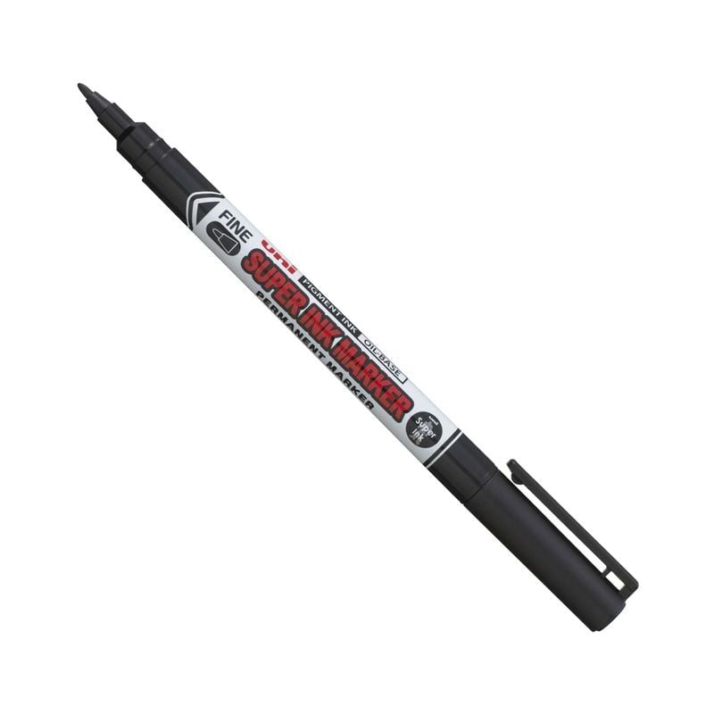 Zoro Select - Uni Super Ink Permanent Marker Bullet Tip 0.9mm Line Black (Pack 12) - Black