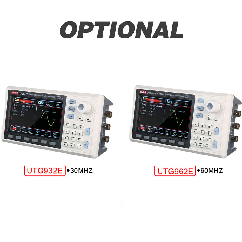 

Uni-T Funcion / Generador de senales arbitrarias 30Mhz de doble canal DDS generador de senal de contador 200Msa / S medidor de frecuencia senoidal