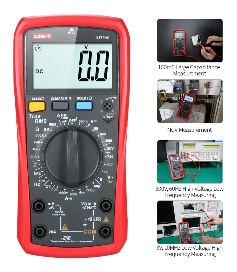 DT830B LCD Multimètre Numérique Voltmètre Ampèremètre Ohmmètre AC DC Testeur Meter À faire soi-même