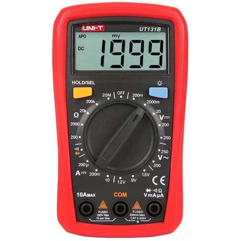UNI-T Multimetro digitale UT131B, tester di tensione AD/DC con resistenza, capacità, test NCV e misurazione della temperatura