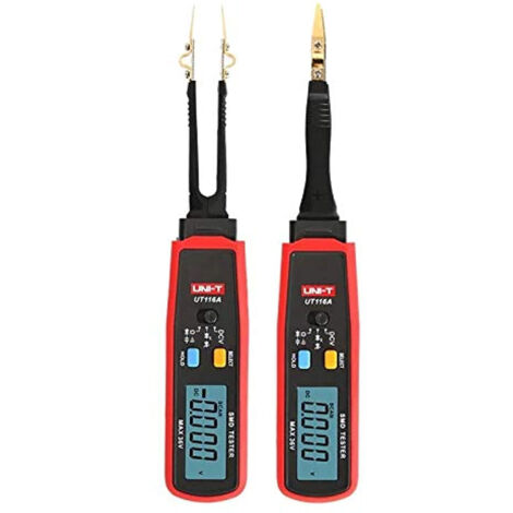 UNI-T UT116A SMD TESTER METER MULTIMETER ROTABLE TWEEZER RESISTANCE CAPACITANCE LED DIODE CONTINUITY BATTERY TESTER