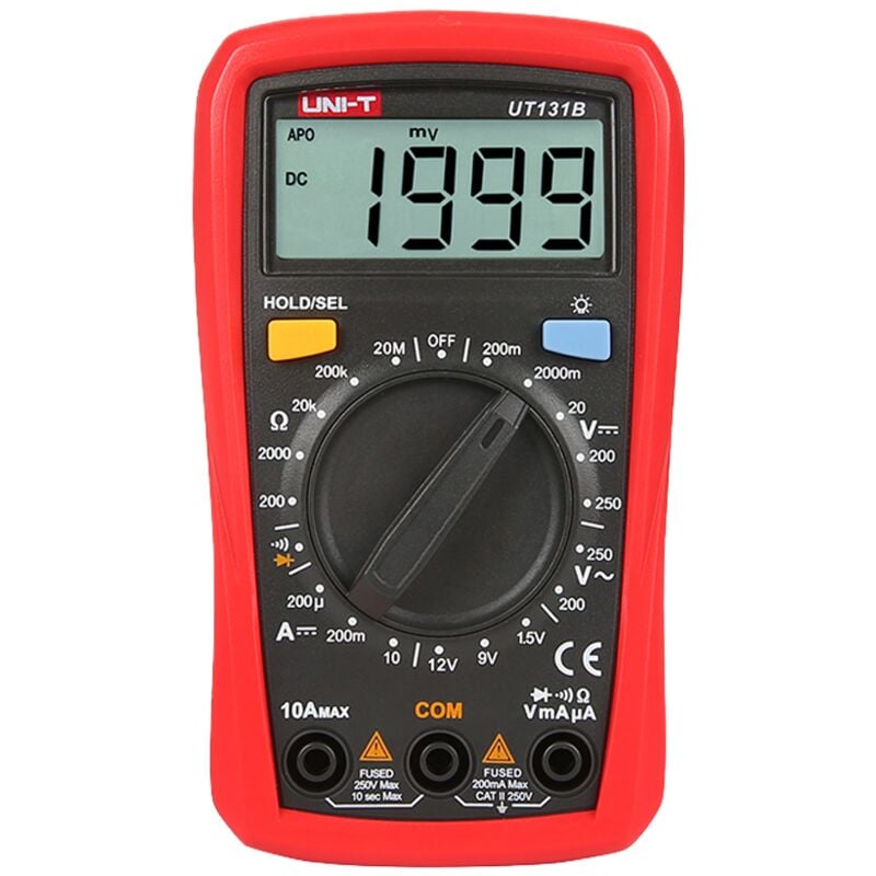Uni-t - Multimètre numérique de poche lcd - Mesure de la tension continue et alternative jusqu'à 250V - Mesure du courant continu jusqu'à 10A - Test