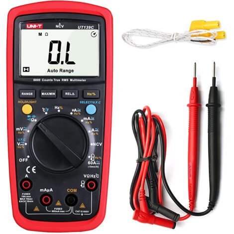 Uni-T UT139C Multimètre numérique rouge précis et robuste