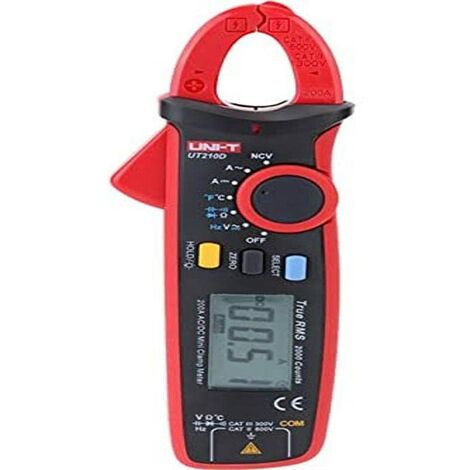 UNI-T UT210D Serie UT210 Mini Morsetto Metro, 200A AC/DC, 600V AC/DC, 60kHz, -40°C-1000° C/-40°F-1832° F
