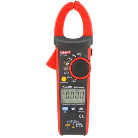 UNI-T UT216C Serie UT216 True RMS Digital Morsetto Metro, 600A AC/DC, 750VAC/1000VDC, 10Hz-1MHz, -40°C-1000° C/-40°F-1832° F