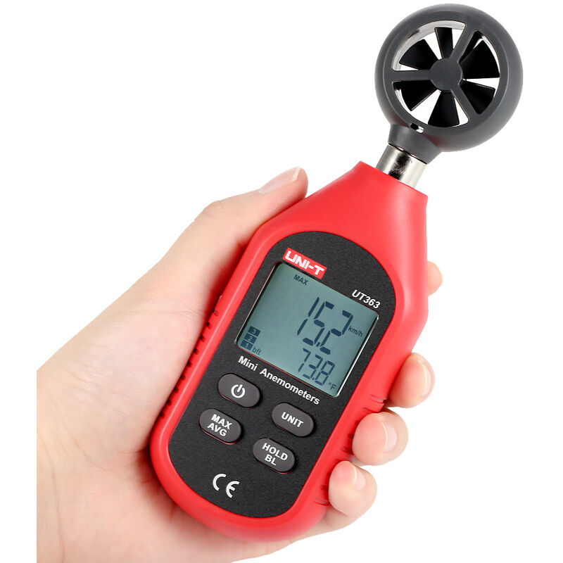 

Uni-t - UT363 Mini anemometro digital con pantalla LCD, con retroiluminacion