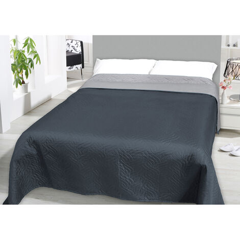 Uni Tagesdecke Steppddecke 240x220cm -M943941-Antrazit/Silber