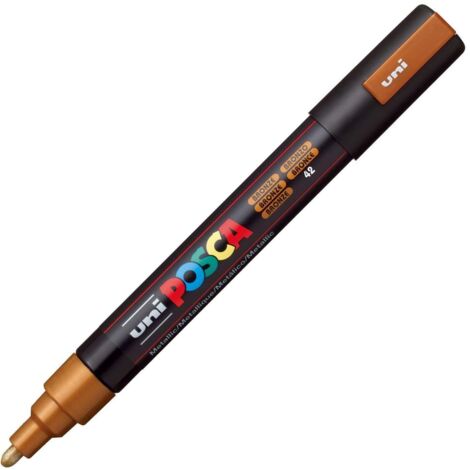 UNIBALL MARCADOR POSCA PC-5M NO PERMANENTE PUNTA FORMA DE BALA 1,8 - 2,5 MM BRONCE METÁLICO
