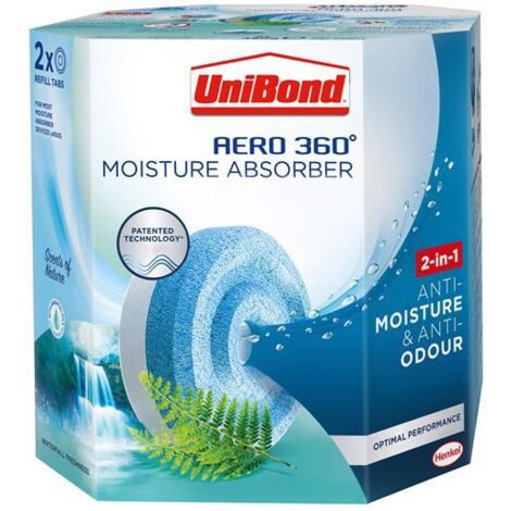 UniBond 2631290 Aero 360 Moisture Absorber Waterfall Freshness Refill (Pack 2) UNI360RWATER