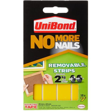 Unibond 600693 - Non più chiodi striscia ultra-forte traslucida rimovibile - confezione da 10
