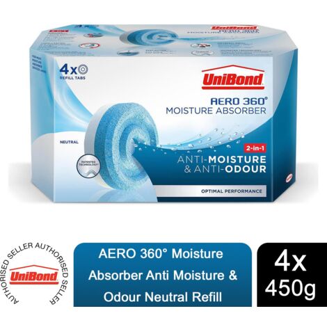 UniBond AERO 360 Moisture Absorber Neutral Refill Tab 450g, 4pk