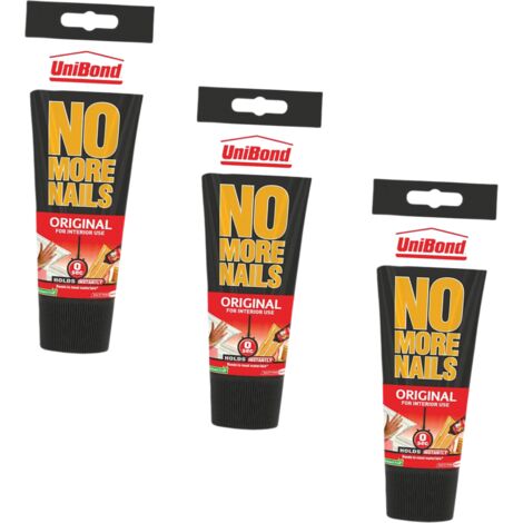 Unibond No More Nails Original Tube 200ml - Pack of 3 Adhesive