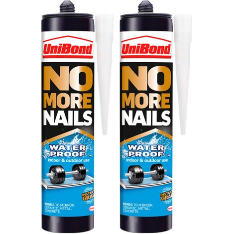 UniBond No More Nails Waterproof Interior and Exterior Adhesive - Solvent-Free, 300ml