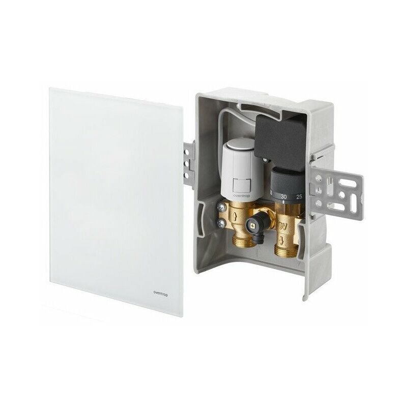 

Oventrop - UNIBOX T-RTL R-TRONIC, AKTOR T 2P ET R-CON FBH, VIDRIO BLANCO
