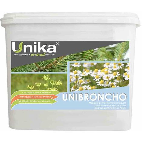 Unibroncho aliment complémentaire pour chevaux à des fins nutritionnelles spéciales utilisé pour fournir des quantités importantes de biotine dans l'alimentation du cheval 1kg