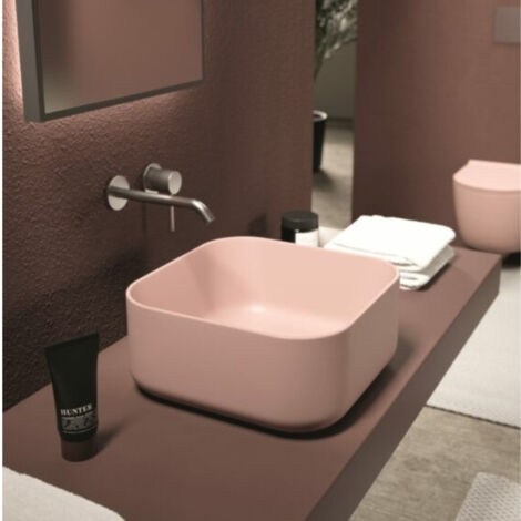UNICA 37x37 Greige mat. sans bonde. sans siphon