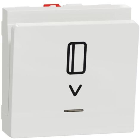 Unica - commande à carte NO/NF - 10A - 2 modules - Blanc - mécanisme seul (NU328318)