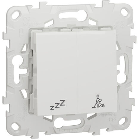 Unica - commande pour indicateur de chambre hôtel - Blanc - mécanisme + support (NU521718)