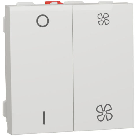 Unica - commande VMC - ON/OFF + 2 vitesses - 10A - 2 mod - Blanc - méca seul (NU321418)