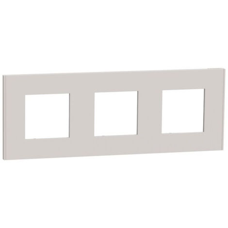 Unica Déco - Plaque de finition - Gris pierre - 3 postes - horizontal vertical (NU600624)