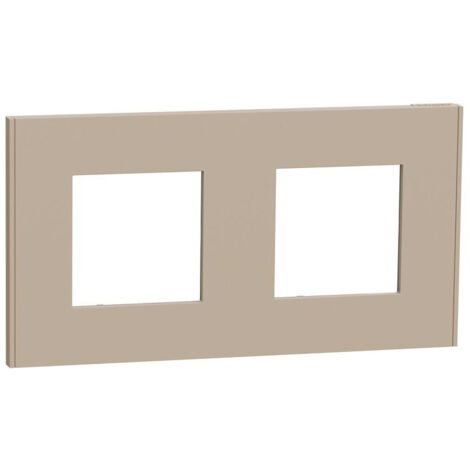 Unica Déco - Plaque de finition - Taupe - 2 postes - horizontal vertical (NU600426)