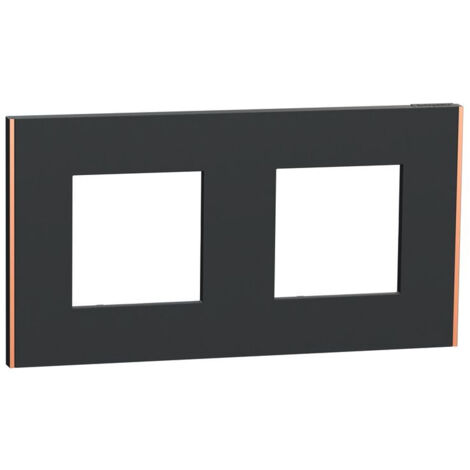 Unica Déco Subtil - Plaque de finition - Anthra liseré cuivre  - 2P - horiz vert (NU600441)