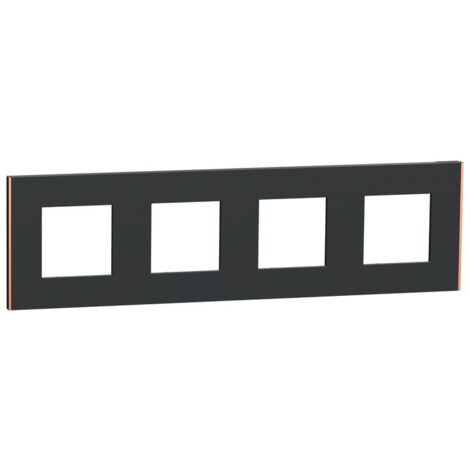 Unica Déco Subtil - Plaque de finition - Anthra liseré cuivre  - 4P - horiz vert (NU600841)