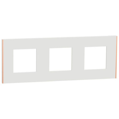 Unica Déco Subtil - Plaque de finition - Blanc liseré cuivre  - 3P - horiz vert (NU600642)