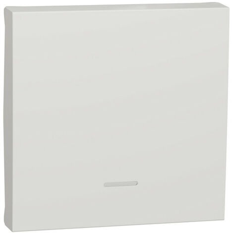 Unica - enjoliveur interrupteur ou bouton-poussoir lumineux - 2 mod - Blanc anti (NU920020N)