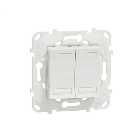 Unica KNX - bouton-poussoir 4 boutons + led - avec support - Blanc (NU553118)