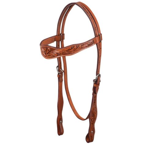 Unica, Marrone Chestnut: Testiera western flower tooling